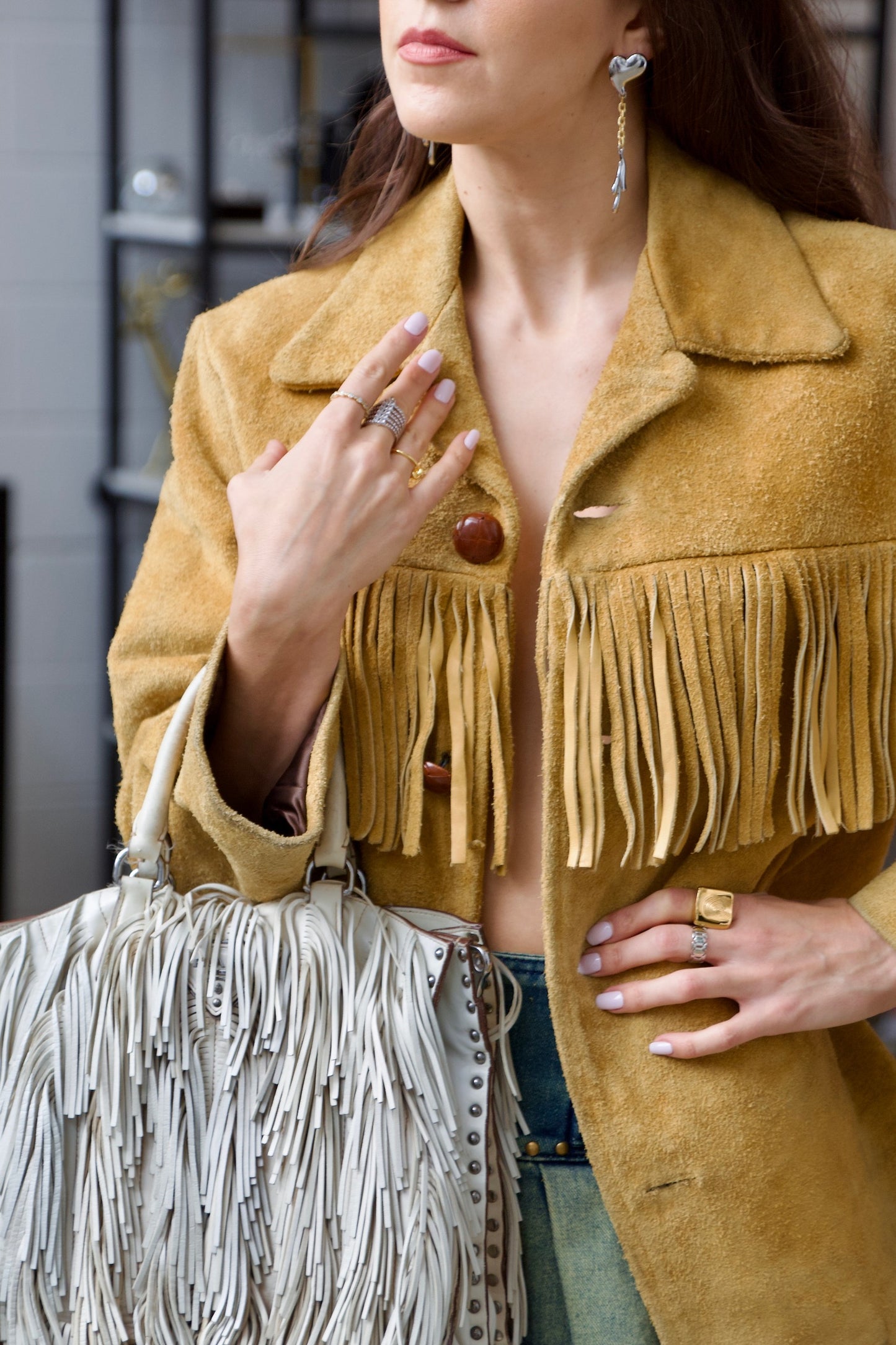 Suede Fringe Jacket