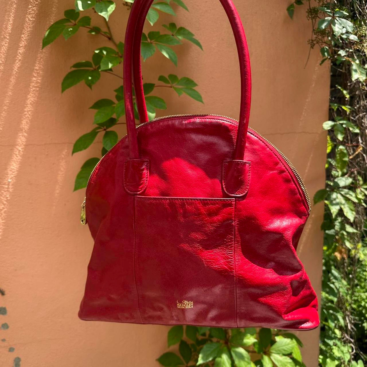 Red Leather & Cheetah Bag
