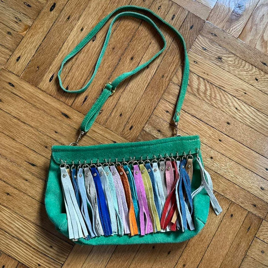 Suede Tassled Crossbody