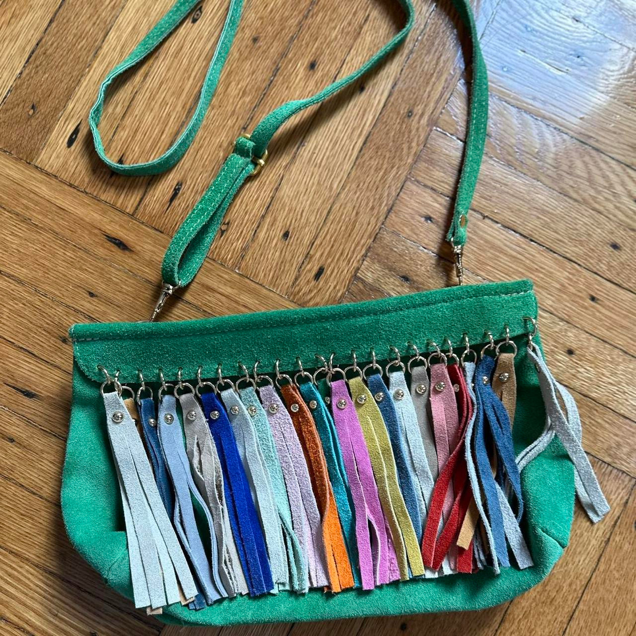 Suede Tassled Crossbody