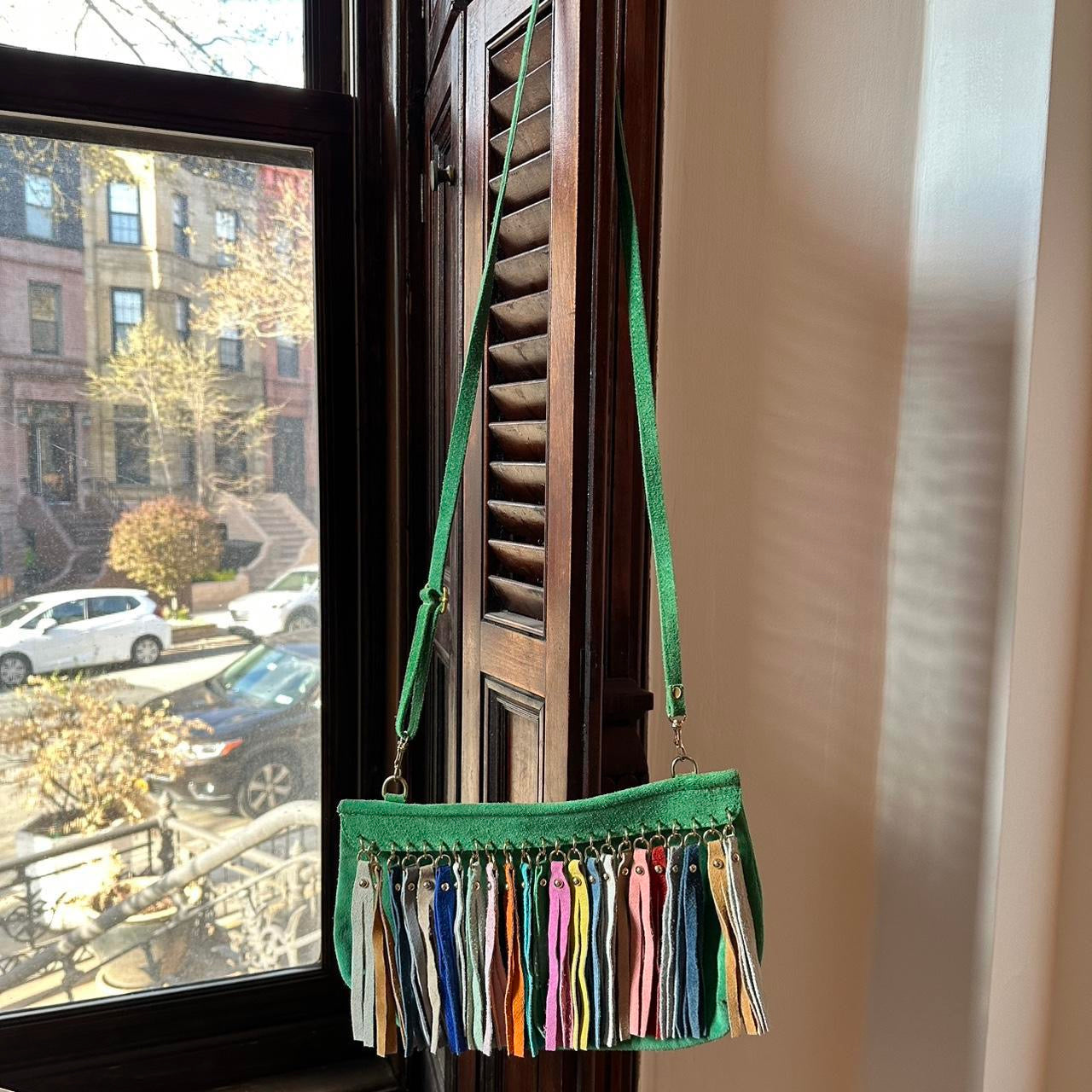Suede Tassled Crossbody
