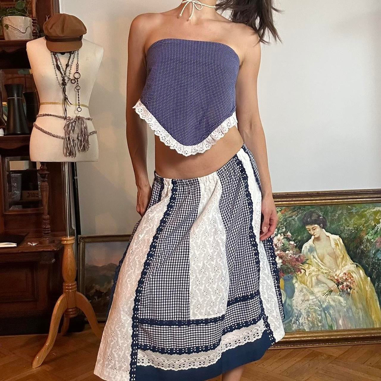 Gingham, lace &amp; polka dots set