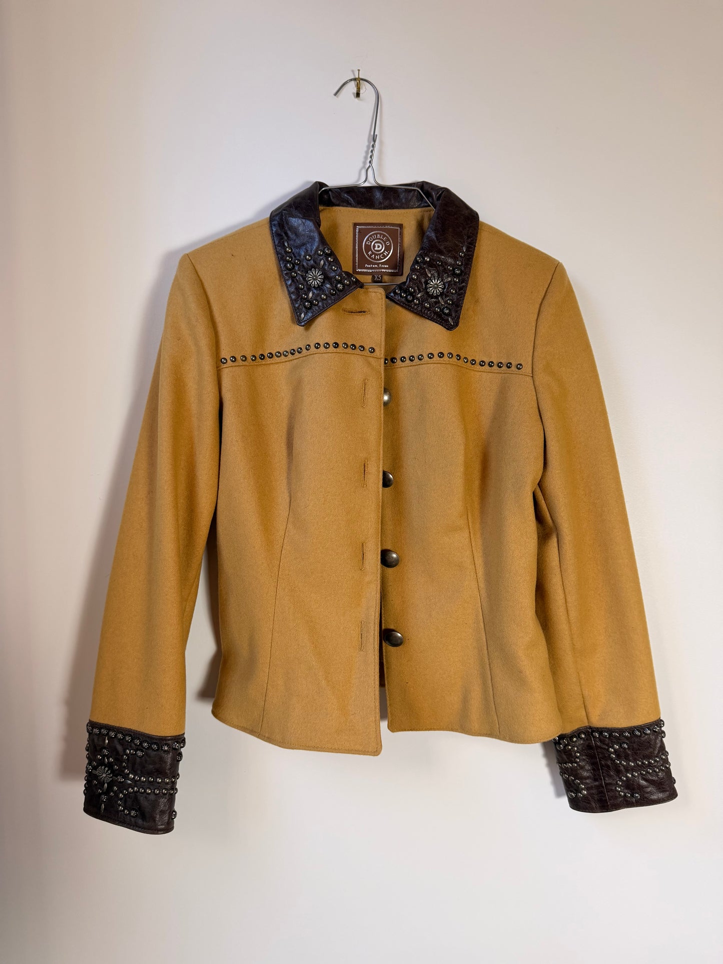 1Studded Leather & Wool Jacket