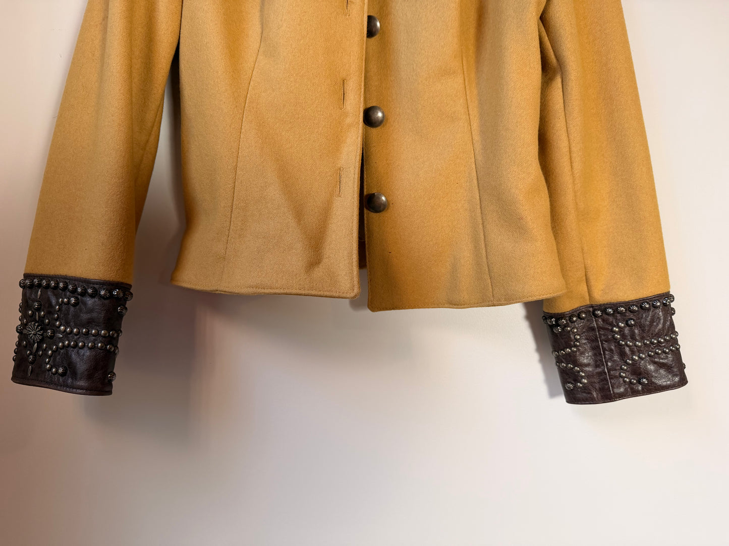 1Studded Leather & Wool Jacket