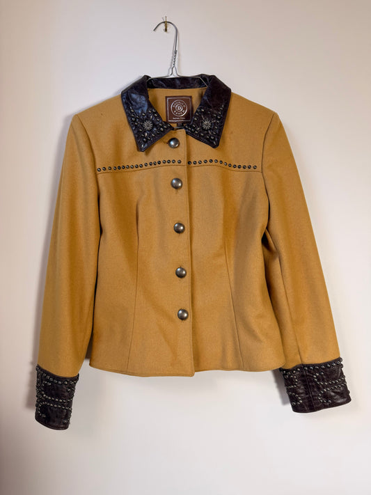 1Studded Leather & Wool Jacket
