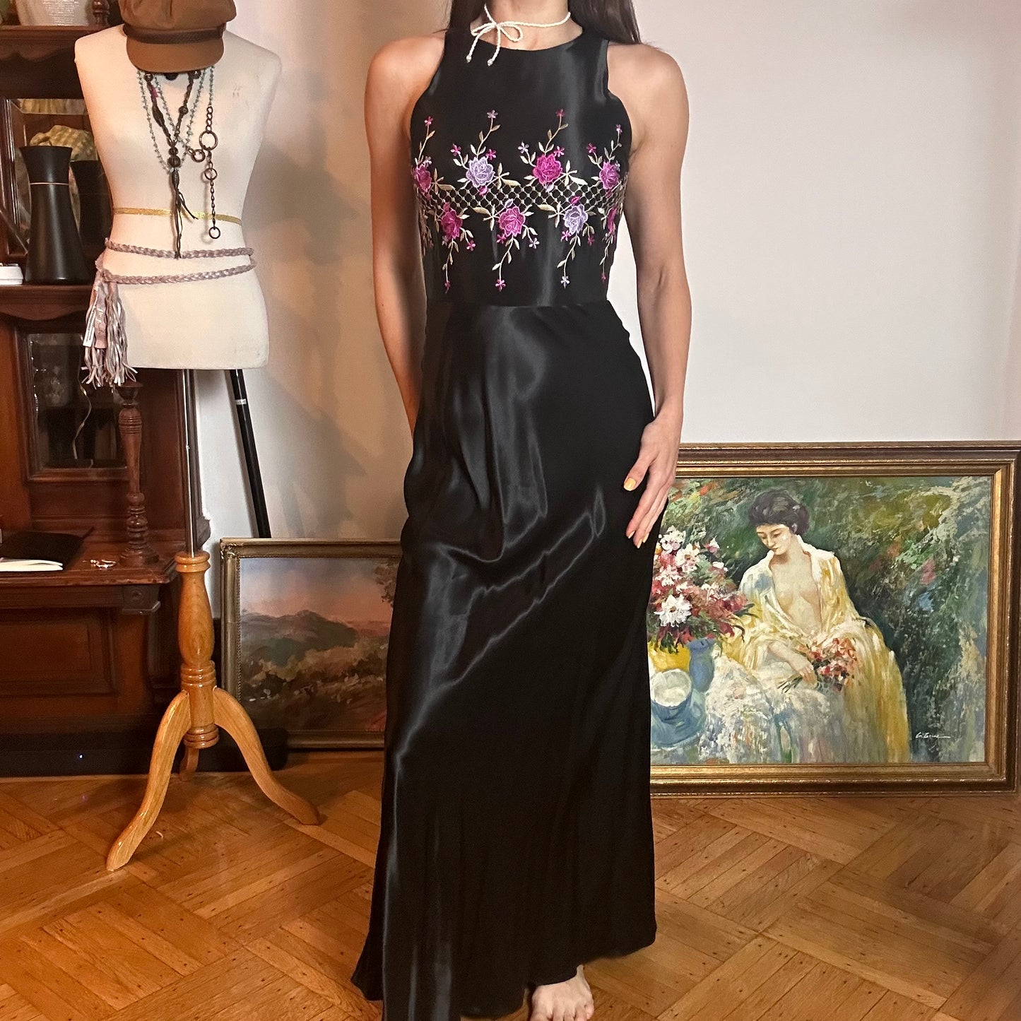 90's Satin Maxi Dress