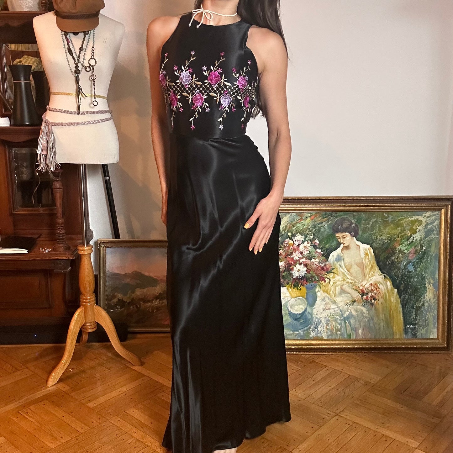 90's Satin Maxi Dress